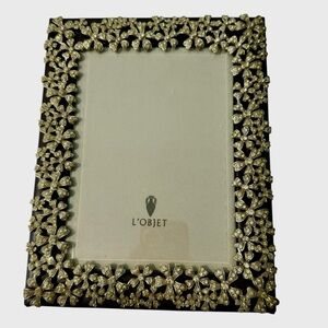 L'Objet Garland Frame 5 x 7 Gold Handcrafted Swarovski Crystal Gorgeous